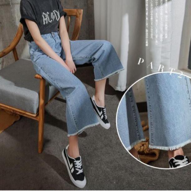 Quần bò ống rộng chất vải đẹp phong cách Hàn Quốc F01