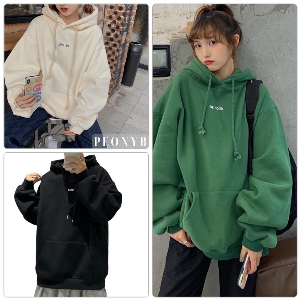 Áo Hoodie Nỉ Ngoại Allon Arc PEONYB Unisex [FREESHIP] Hoodies form rộng tay bồng kiểu dáng đơn giản đường phố hàn quốc