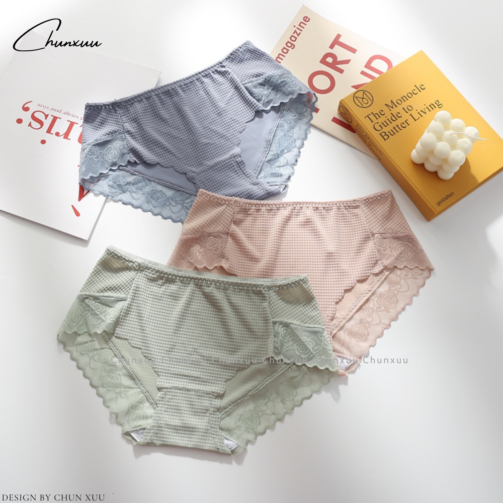 Quần lót nữ vải su lạnh phối ren gấm cao cấp xuyên thấu siêu sexy quyến rũ - ChunXuu QC126