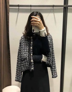 Áo khoác len chất tweed đan zara