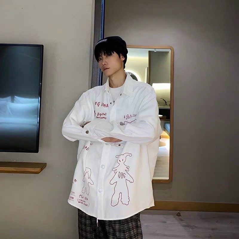 Sơmi Nam in chữ Unisex 2 màu