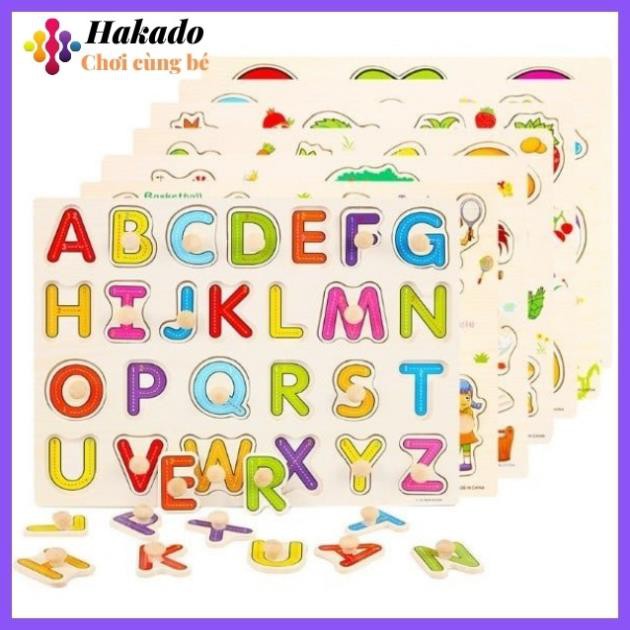 Bảng núm gỗ xếp hình gồm nhiều chủ đề Cho bé nhận biết thế giới xung quanh hàng đẹp
