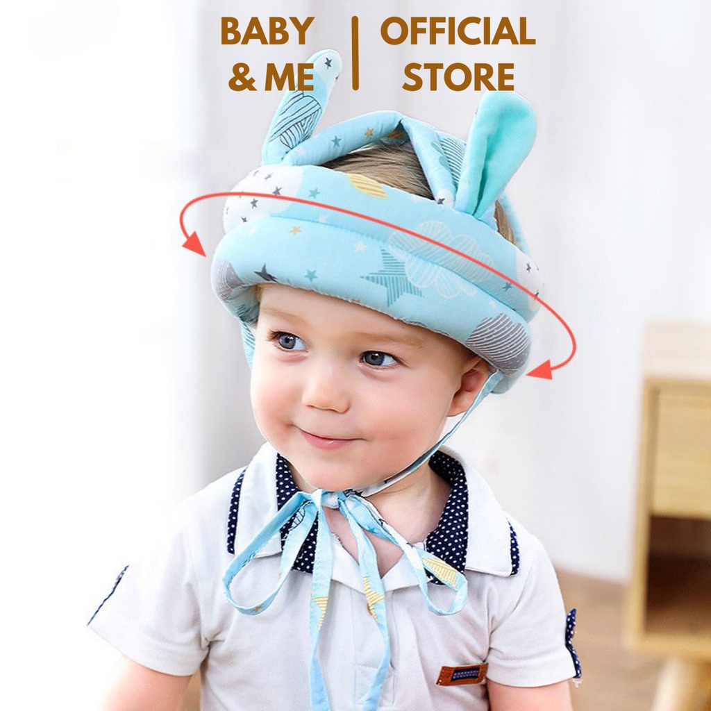 Mũ bảo hiểm bảo vệ đầu cho bé tập đi có tai siêu dễ thương