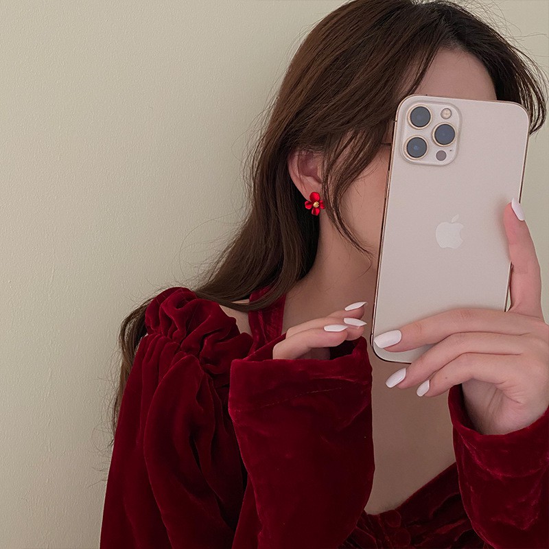 Bông tai hình bông hoa phong cách Hàn Quốc cho nữ