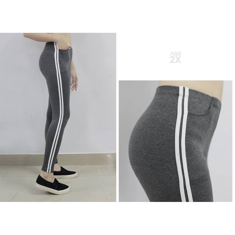 QUẦN LEGGING XÁM 2 SỌC AGE2X | BigBuy360 - bigbuy360.vn