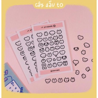 Hình Dán Kí Tự Và Động Vật Dễ Thương Sticker