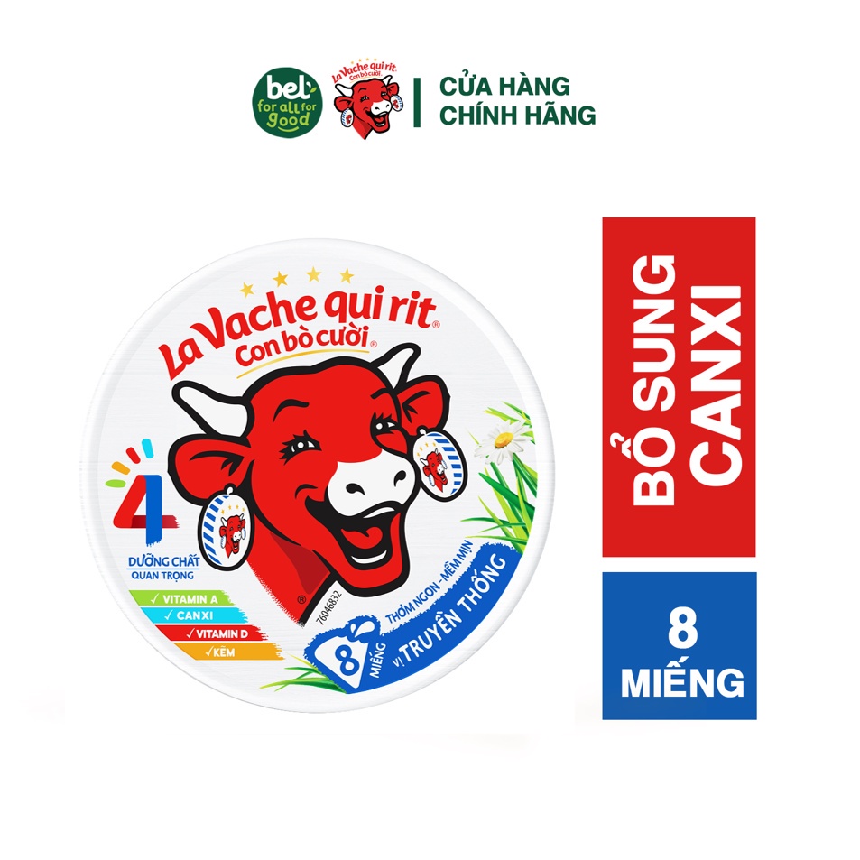 Phô mai Con Bò Cười 8 miếng /16 Miếng 224g – Vị truyền thống  date mới