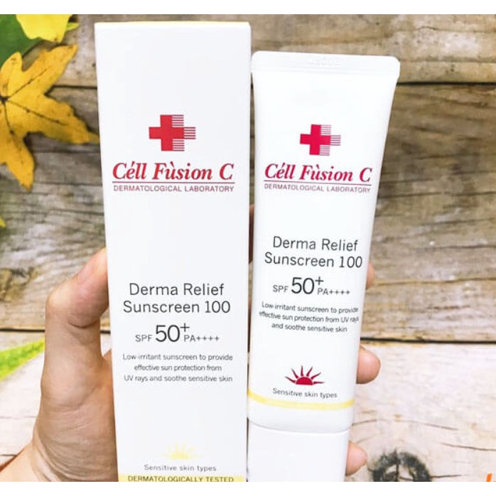 SET Kem Chống Nắng Dịu Nhẹ, An Toàn Cho Mọi Loại Da Cell Fusion C Derma Relief Sunscreen 100 SPF50+/PA+++ (35mlx2)