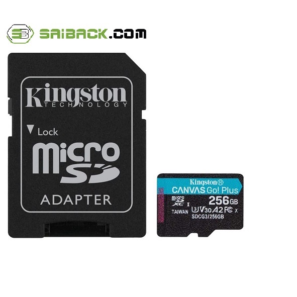 Thẻ nhớ Kingston Canvas Go Plus A2 Class10 MicroSD 256GB (Đọc 170MB/s, Ghi 70MB/s)
