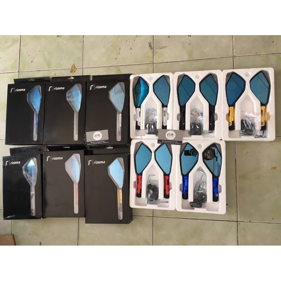 [Rẻ Nhất Shopee] - Kính rizoma 5 cạnh (giá 1 đôi - và lẻ 1 cây) gương rizoma 5 cạnh full ốc gắn mọi loại xe