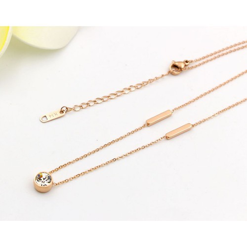 Dây Chuyền Titan Ko Đen Mặt Đá Nhân Tạo Nhỏ Xinh TT 2803