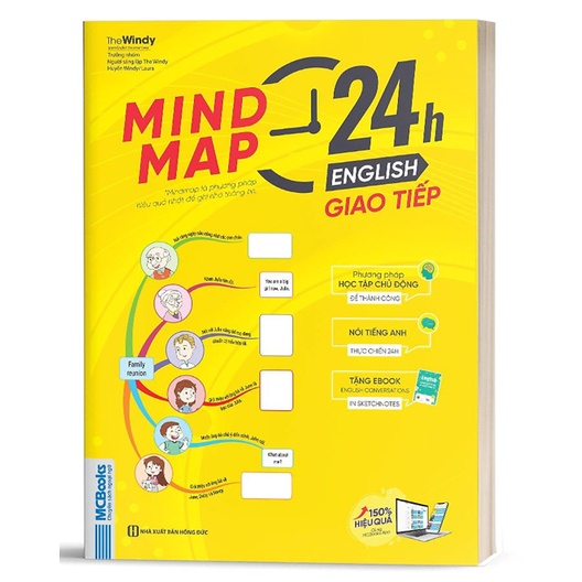 Sách - Mindmap 24h English - Giao Tiếp Tiếng Anh Bằng Sơ Đồ Tư Duy - Học Kèm App Online