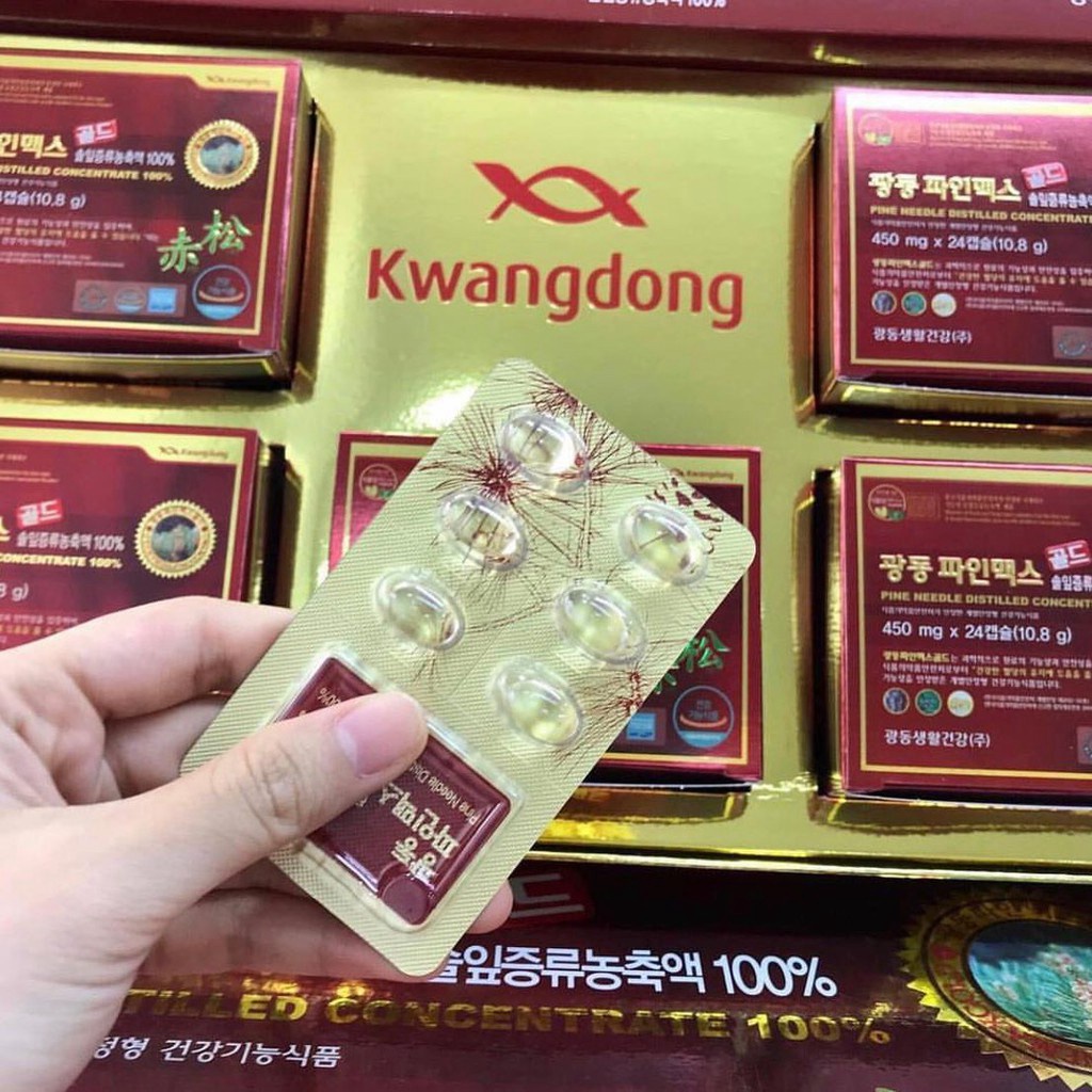 Tinh Dầu Thông Đỏ Kwangdong Hàn Quốc Hộp 120 Viên, Điều Hoà Huyếp Áp Phòng Ngừa Tai Biến Và Tiểu Đường
