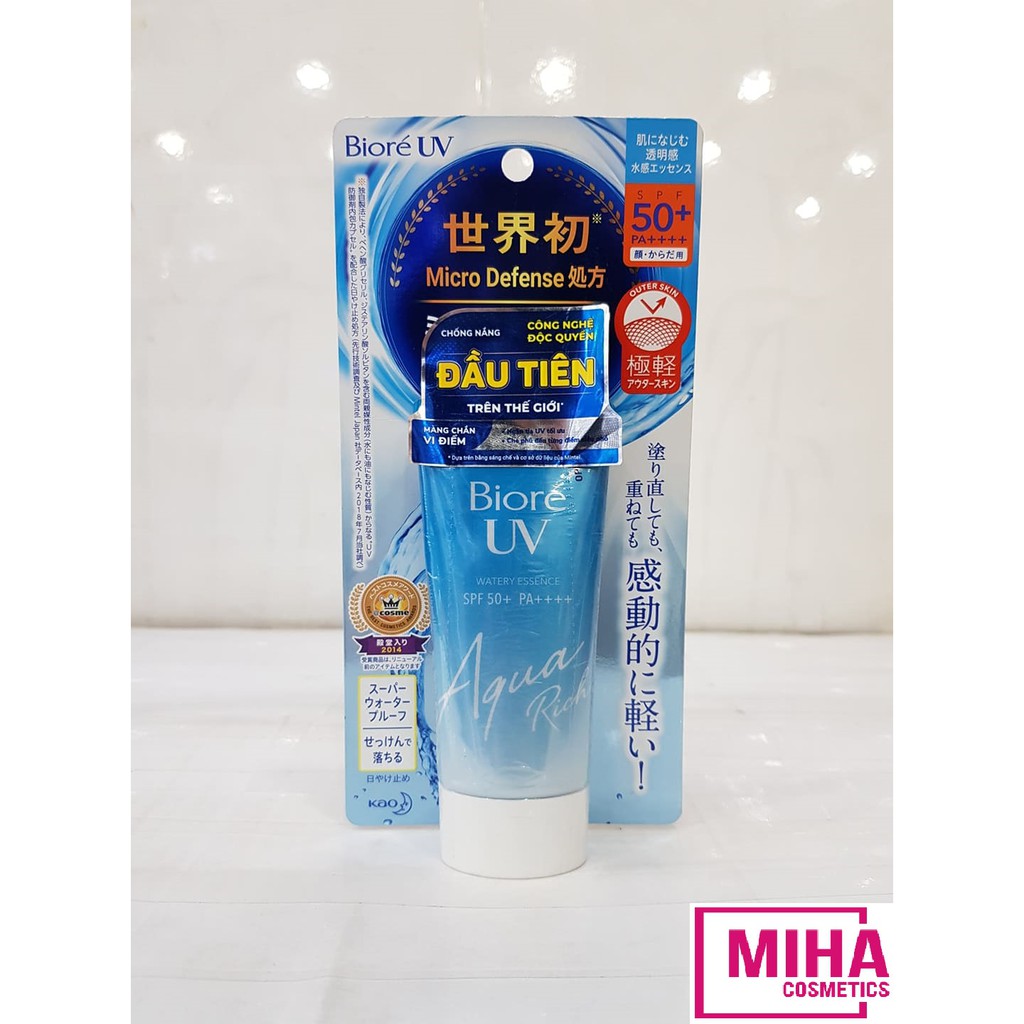 Chống Nắng Màng Nước Dưỡng Ẩm Biore UV Aqua Rich Watery Essence SPF50+/PA++++ 50G