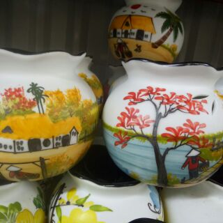 Đèn gốm Bát Tràng tang kèm tinh dầu