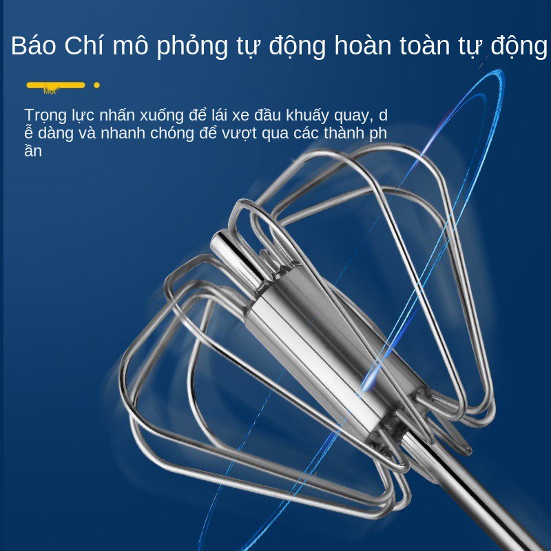 máy đánh trứng bằng tay và bán tự động Dụng cụ làm bánh thép không gỉ cầm kem dạng đẩy