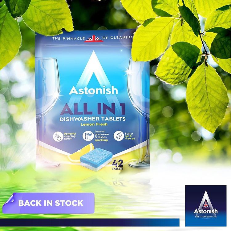 Viên rửa chén bát ASTONISH - All in one có đủ muối chất làm bóng hương chanh siêu sạch C2170