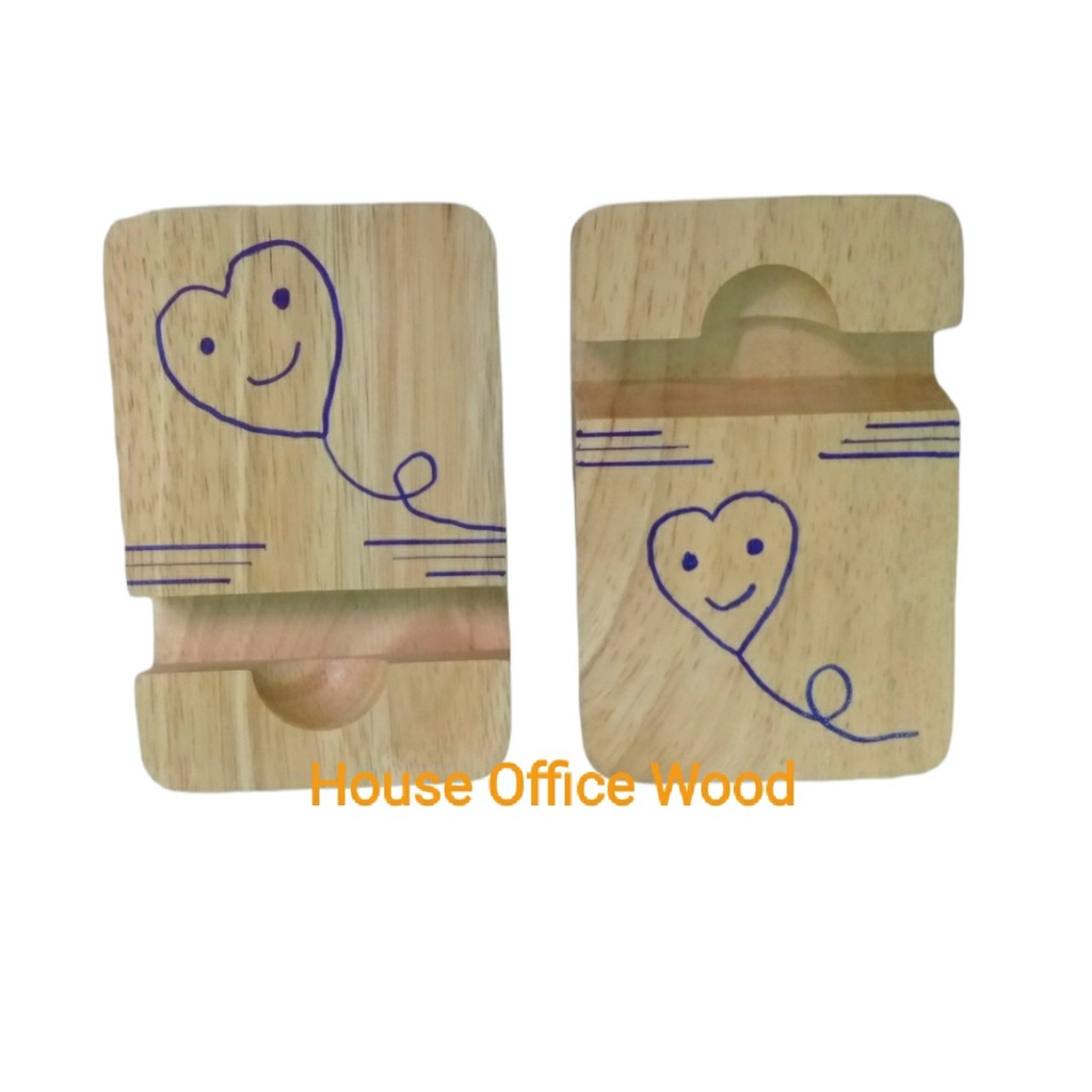 Đế điện thoại gỗ, giá để điện thoại House Office Wood  Kích thước Rộng 7x Dài 11x Dầy 2,5cm