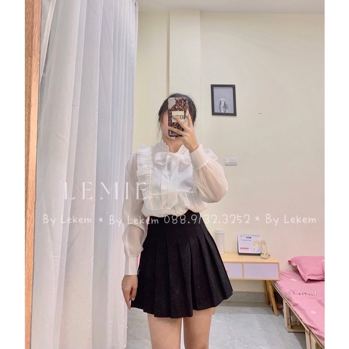 Áo Sơ Mi Tiểu Thư Cổ Thắt Nơ Siêu Xinh Ảnh Thật Lekemqc ❤️ | BigBuy360 - bigbuy360.vn