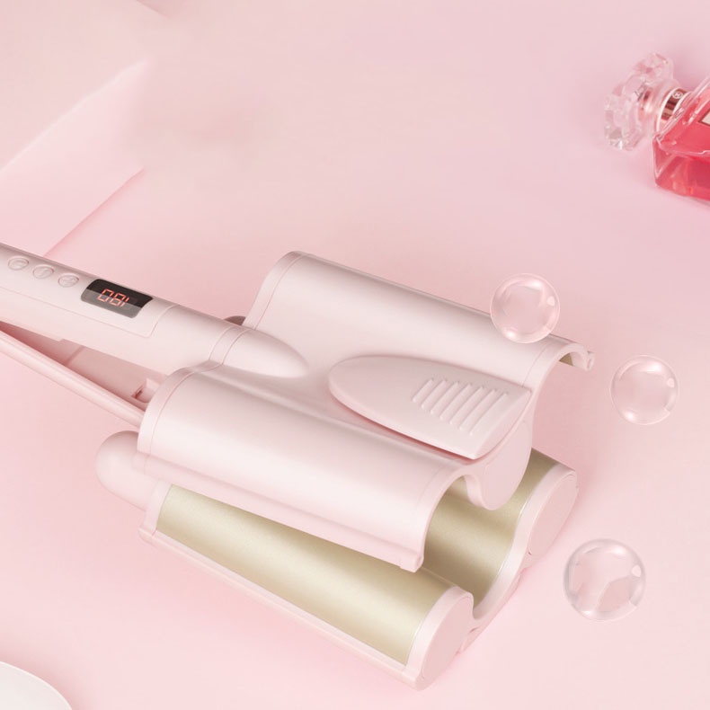 Máy làm tóc uốn xoăn sóng nước size 32mm  màn LCD hiện nhiệt tùy chỉnh công nghệ gốm sứ bảo vệ tóc AKIO Mart