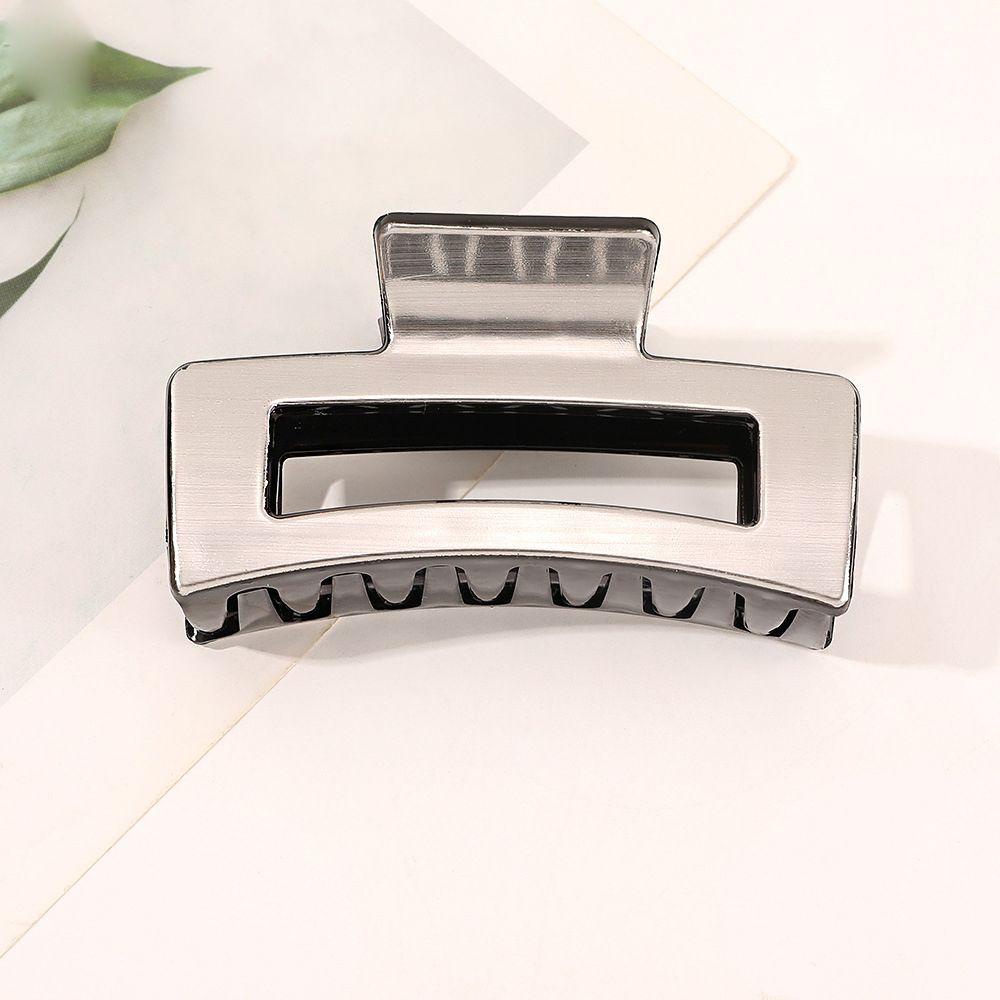 Kẹp Tóc Nhựa Họa Tiết Da Báo / Chữ Nhật Màu Nhám Ánh Kim Thời Trang