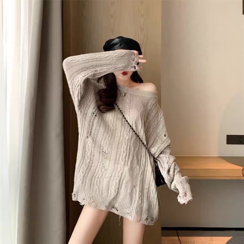Áo len Form rộng trễ vai