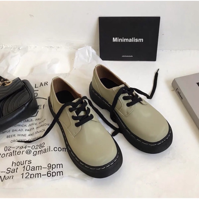Giày oxford da pu buộc dây đế mềm ulzzang Hàn Quốc - Yannie Lolita
