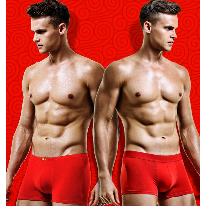 Quần Lót Boxer Nam Màu Đỏ Thời Trang