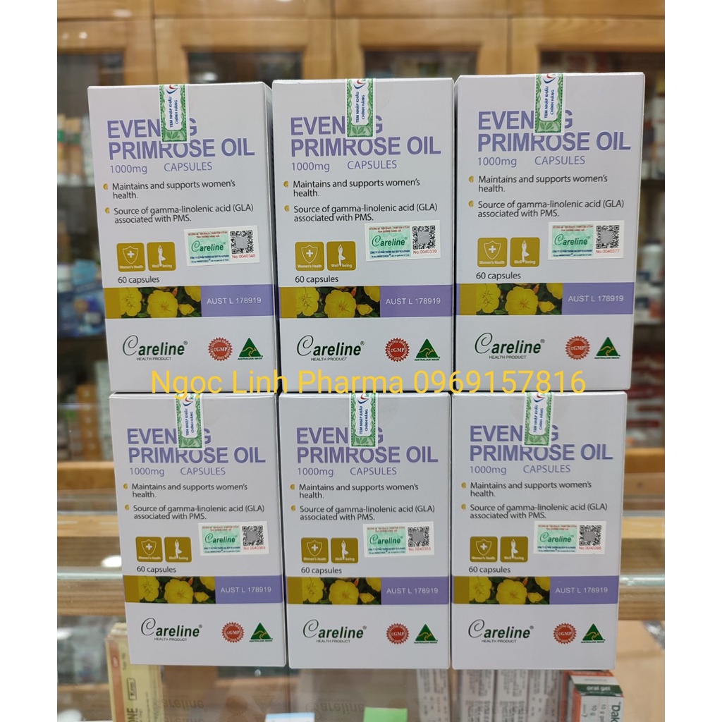 Careline Evening Primrose Oil 1000mg - Tinh dầu hoa anh thảo giúp tăng cường sức khỏe da và nội tiết