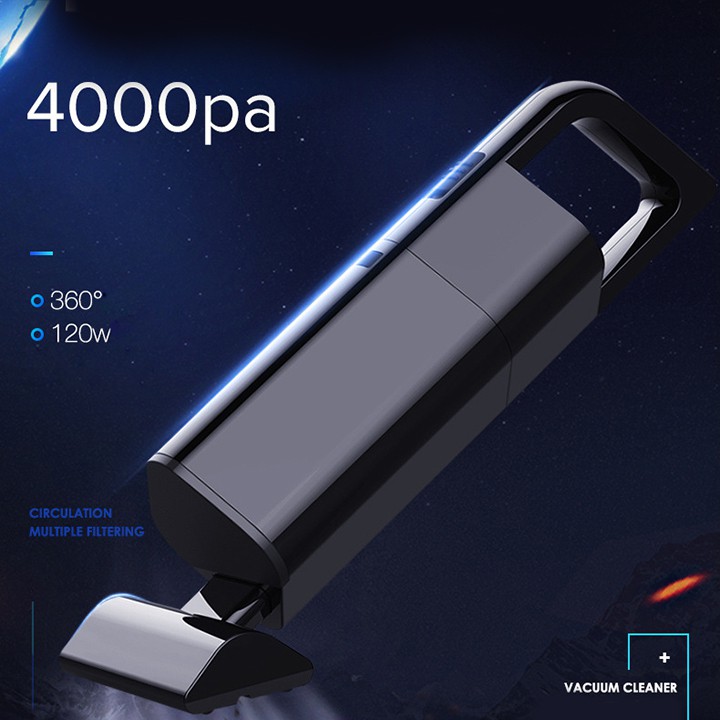Hút bụi ô tô 12v 120w AKS-8001 có dây, không dây có pin sạc 2000mah