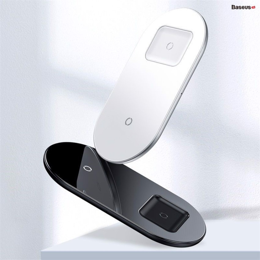 Đế sạc không dây siêu nhanh Baseus 2in1 công xuất 15W sạc nhanh cho điện thoại Iphone, Airpood, SamSung