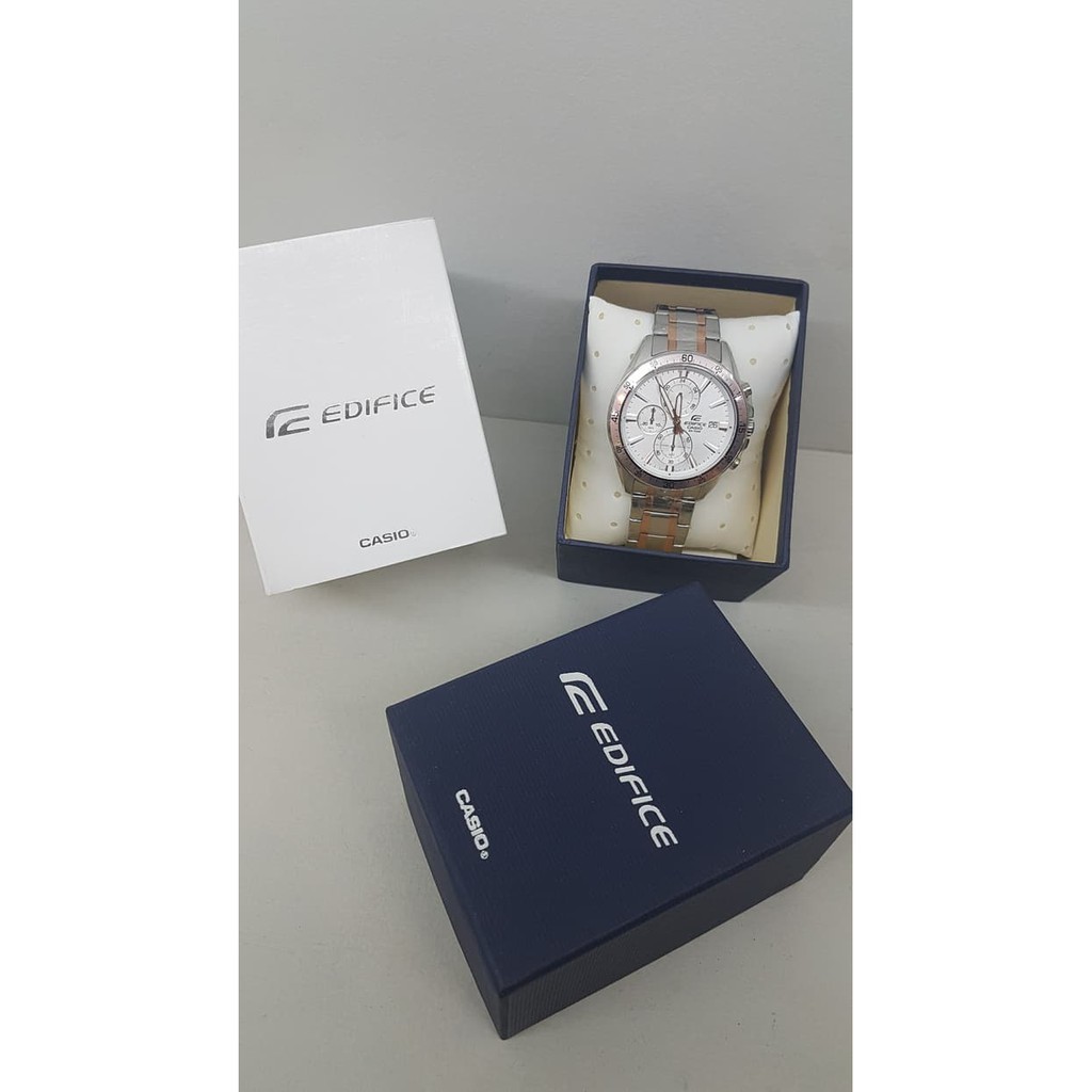 Đồng Hồ Nam CASIO EFR-546SG-7AVUDF Dây kim loại - Mặt trắng mạ ion hồng