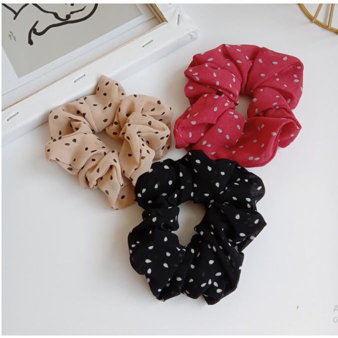 Set 3 cột tóc vải scrunchies buộc tóc vải mix màu họa tiết loại đẹp hot trend PK24