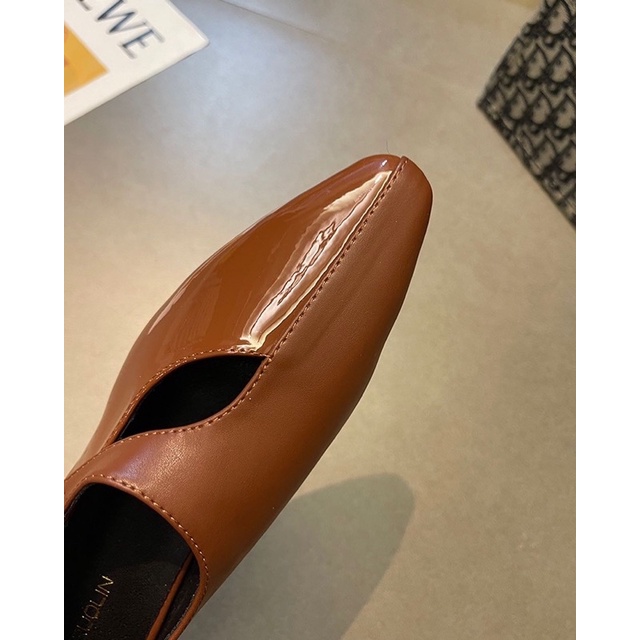 Giày búp bê cut out gót 3p hàng thiết kế kiểu Hàn Quốc mẫu mới 2022