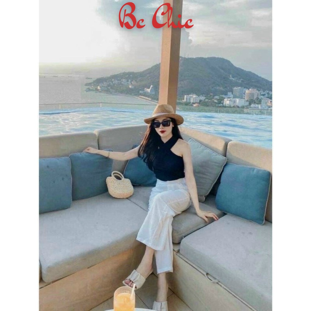 Áo Hai Dây Nữ , Áo Thun Hai Dây kiểu cổ yếm chéo dây điệu đà gợi cảm mã Bra B617 BC_CHIC LINGERIE