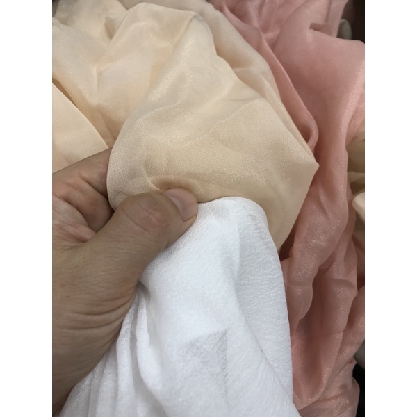 Vải Voan Tơ Mỏng, Tơ Ngọc Trai  Ánh Nhũ Loại Đẹp Khổ Vải 1.5m