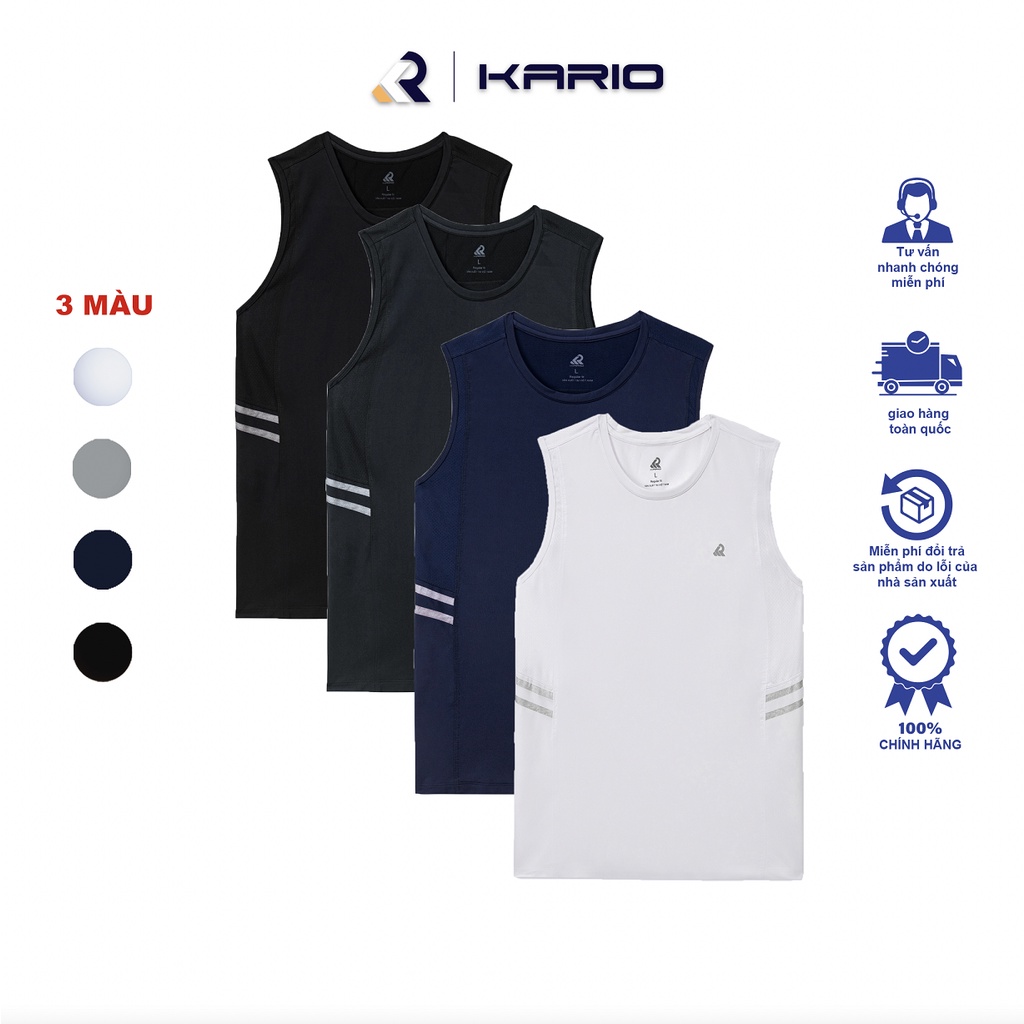 Áo sát nách thể thao KARIO, chất coolmax phối mè kiểu dáng thể thao siêu thoáng mát, siêu nhẹ KRA20-02