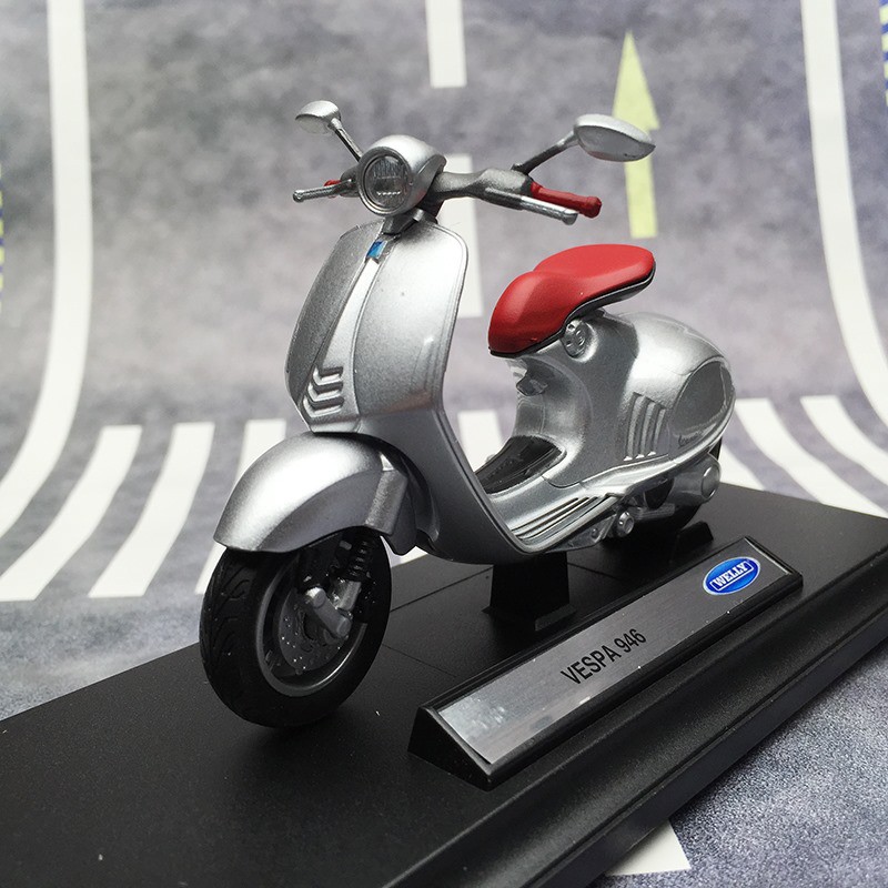 Mô hình xe Vespa 1:18, đồ chơi mô hình xe máy thiết kế chính xác từng chi tiết trang trí để bàn & quà tặng bạn gái 8/3