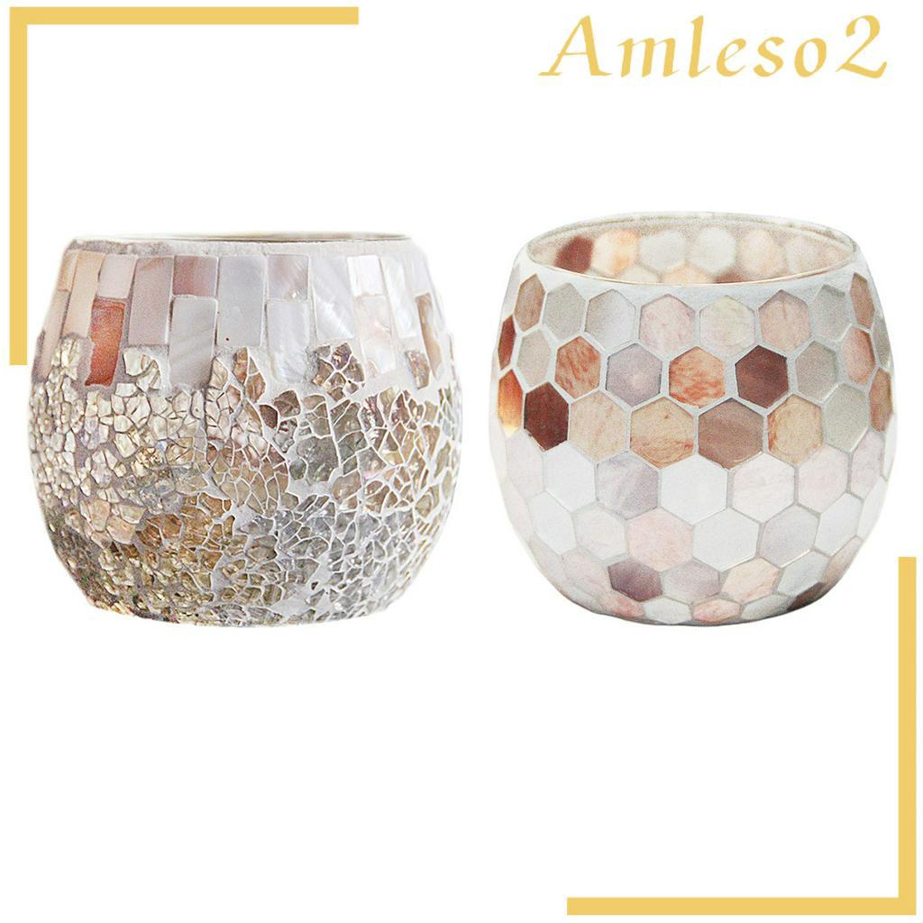 Mosaic Tea Light Holder CANDLE HOLDER Centerpiece Potted Plant Bowl Holder A