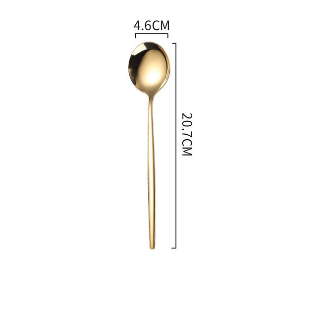 Bộ Muỗng Nĩa Đũa Vàng Gold Inox 304 Sang Trọng Cao Cấp Không Gỉ Basic Golden Cutlery