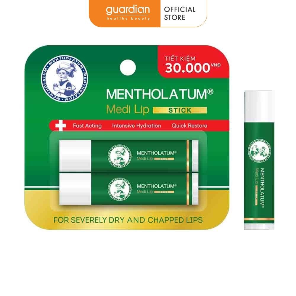 Set 2 Son dưỡng MENTHOLATUM Medi Lip Stick (2 tuýp x 4,3g)