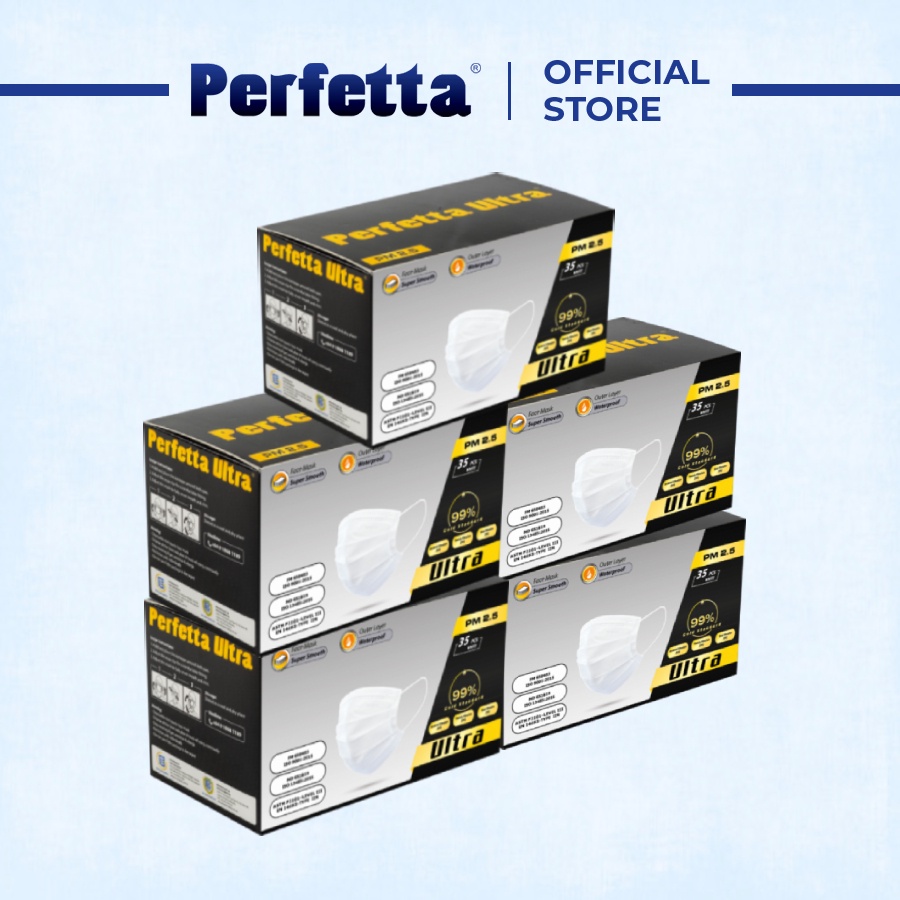 Combo 5 hộp khẩu trang y tế Perfetta Ultra 35 cái/hộp