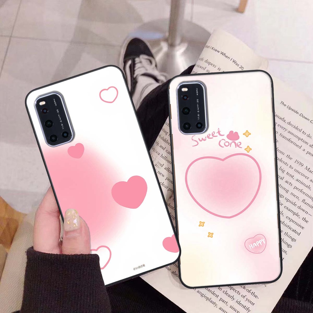 Ốp Vivo V19 in hình trái tim, caro kẹo ngọt đầy cá tính siêu đẹp siêu chất