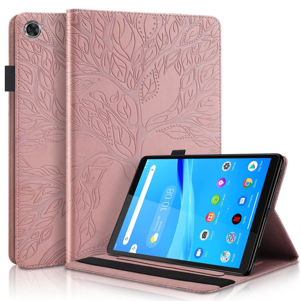 Ốp máy tính bảng da PU nắp lật hình cây 3D cho Lenovo Tab M8 HD 8.0 inch TB-8505F TB-8505X M8 FHD TB-8705F TB-8705X