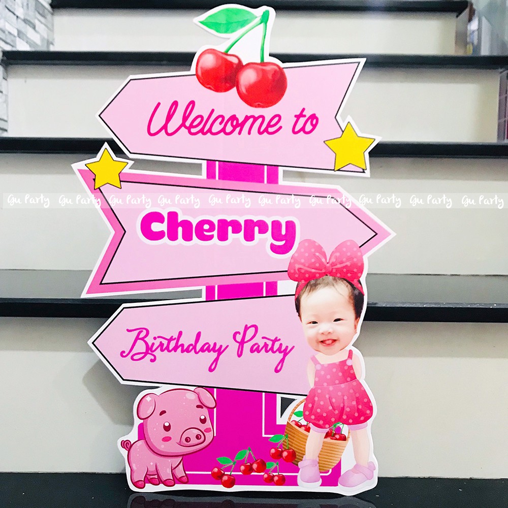 Cây Welcome Sinh Nhật Kèm Chibi Bé