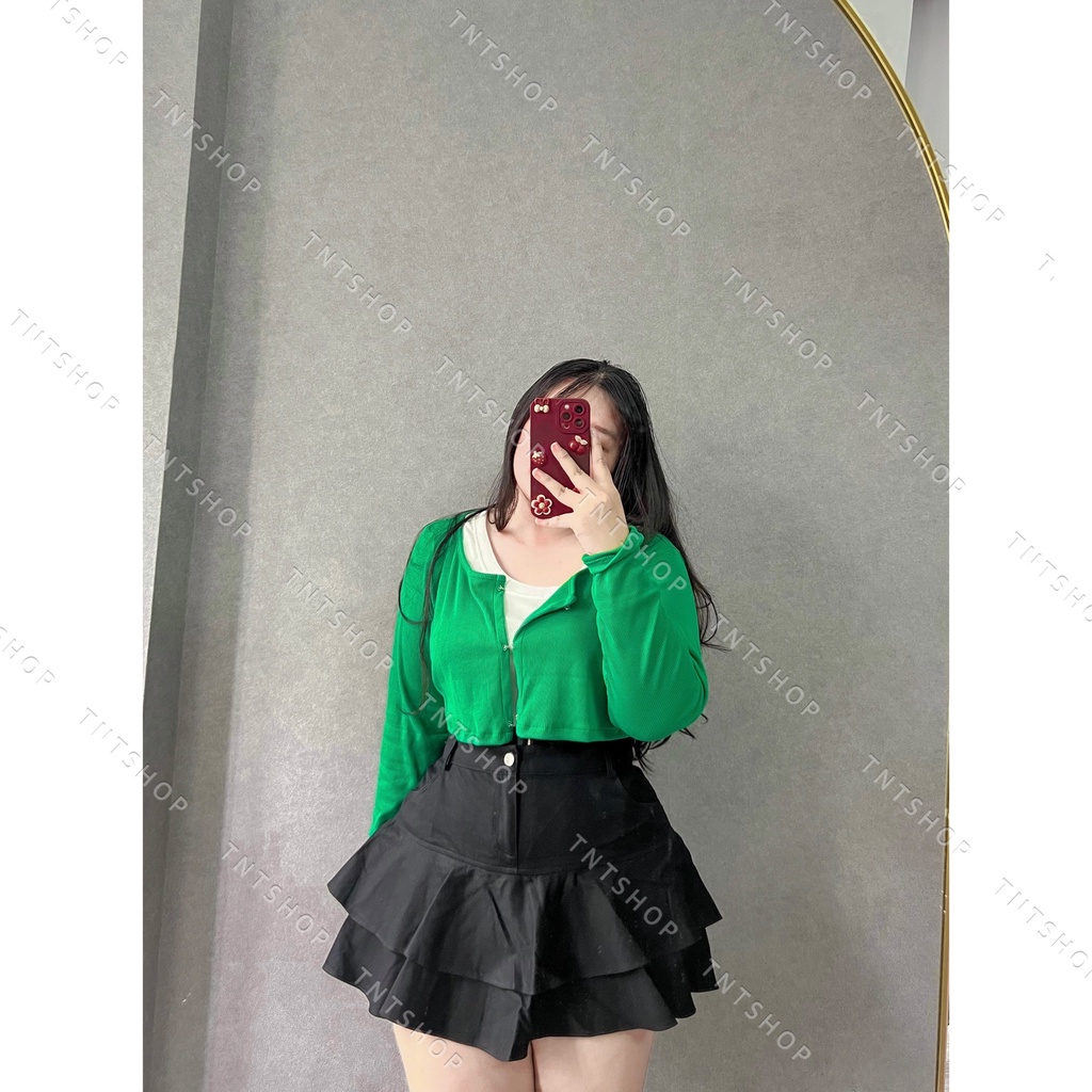 CHÂN VÁY KAKI 2 TẦNG DÁNG NGẮN [TNT Shop Bigsize 60Kg 90Kg]