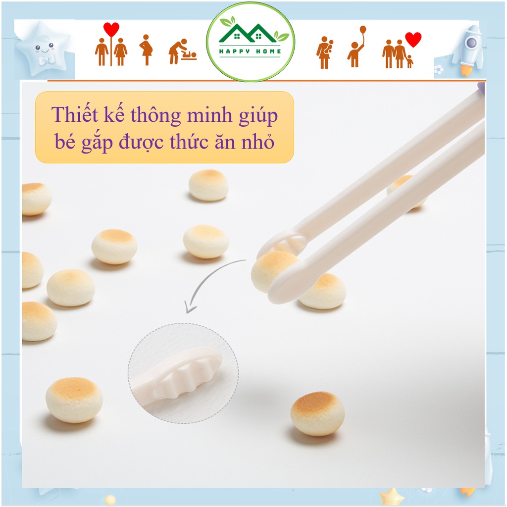 Đũa tập gắp, đũa ăn dặm xỏ ngón cho Bé yêu tập gắp đồ ăn kèm hộp đựng bảo quản