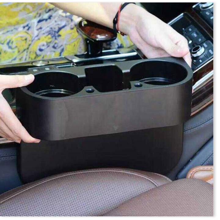 Khay nhựa để đồ khe ghế ô tô cao cấp cực tiện dụng (Đen)