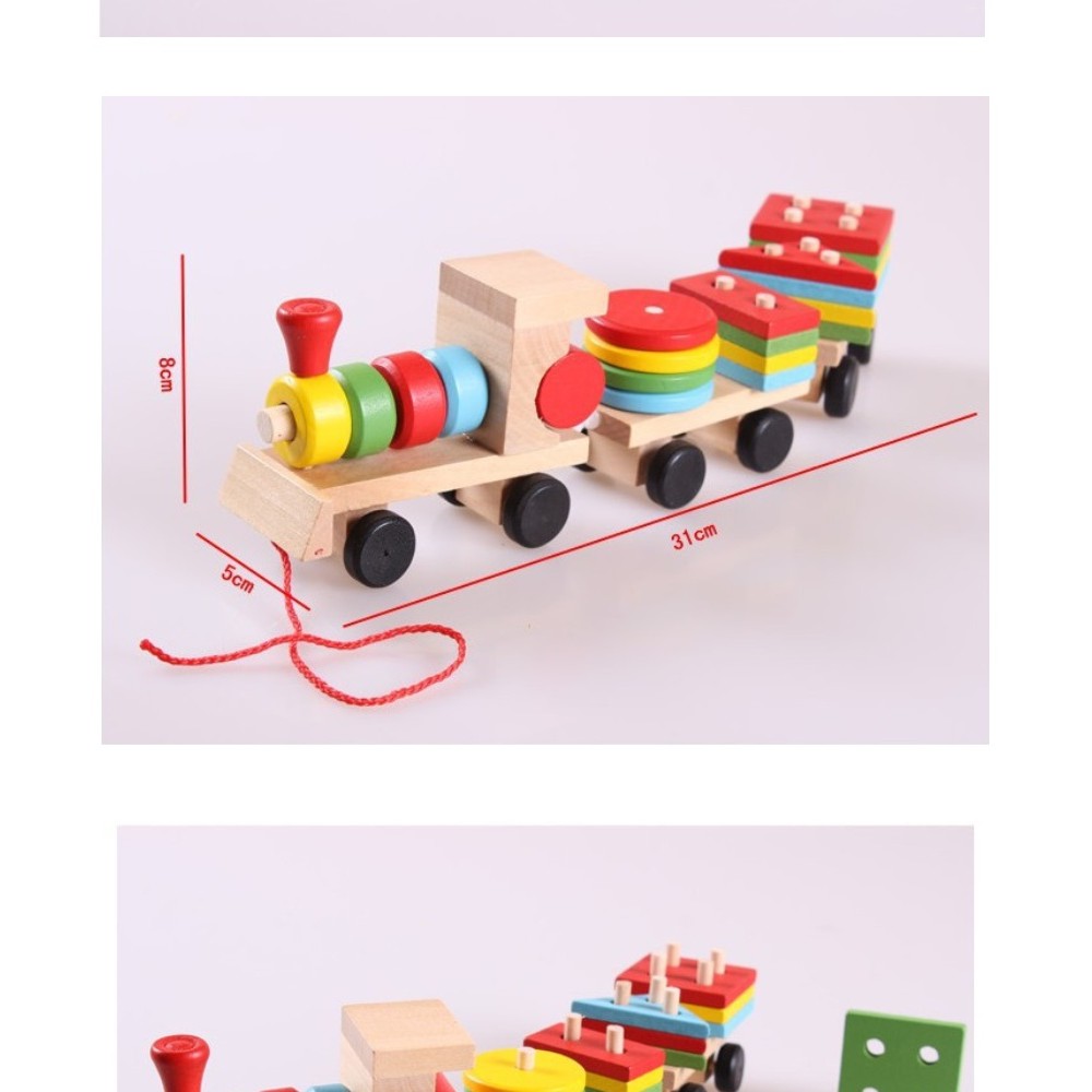 Đoàn tàu xếp hình màu sắc - - Đồ chơi gỗ Mina Shop 038 - Baby Toys