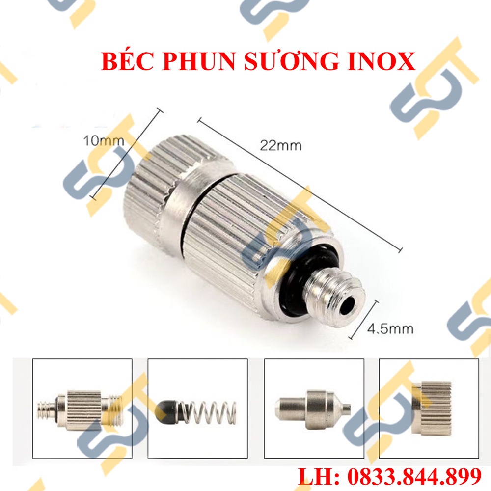 [BÉC PHUN SƯƠNG] Đầu béc phun sương inox số 1, 2, 3 chân ren M5